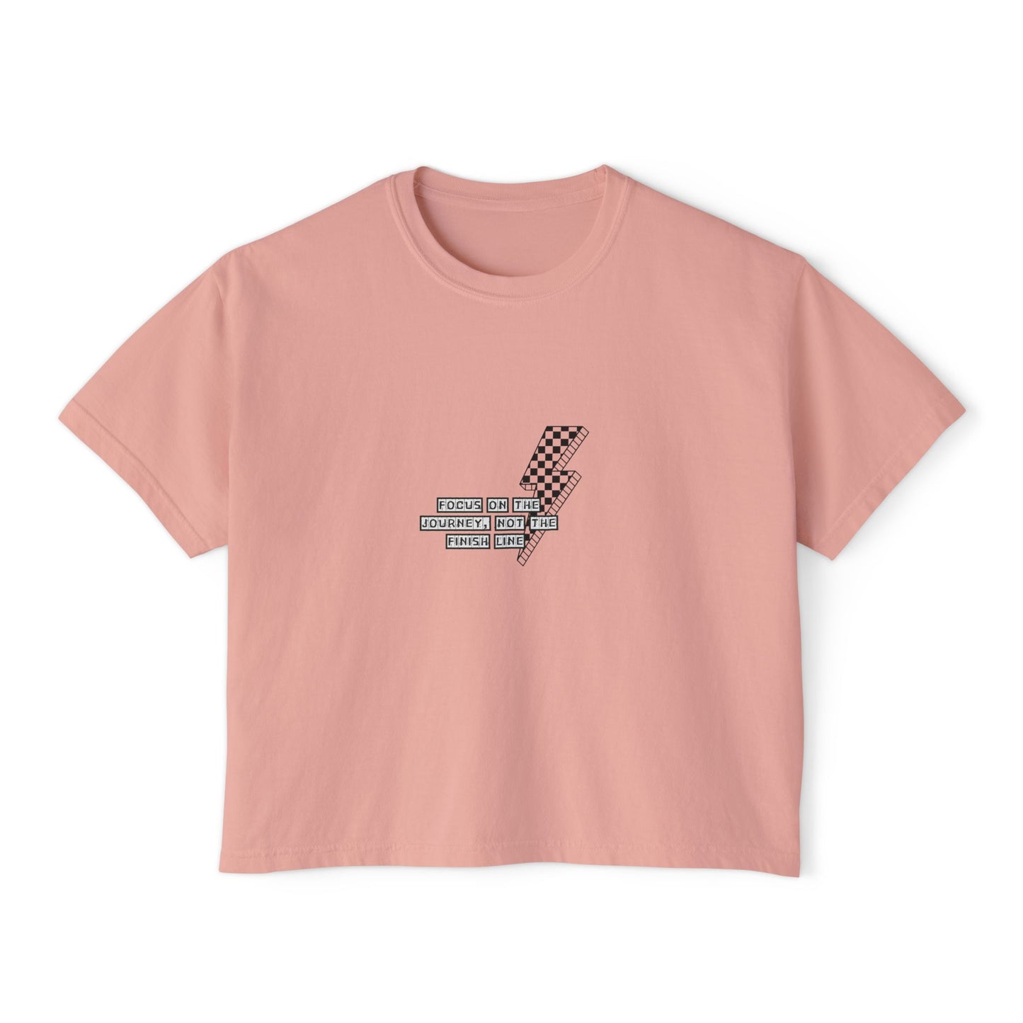 Women's Boxy Tee - "Focus on the Journey" Graphic