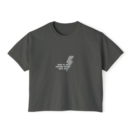 Women's Boxy Tee - "Focus on the Journey" Graphic